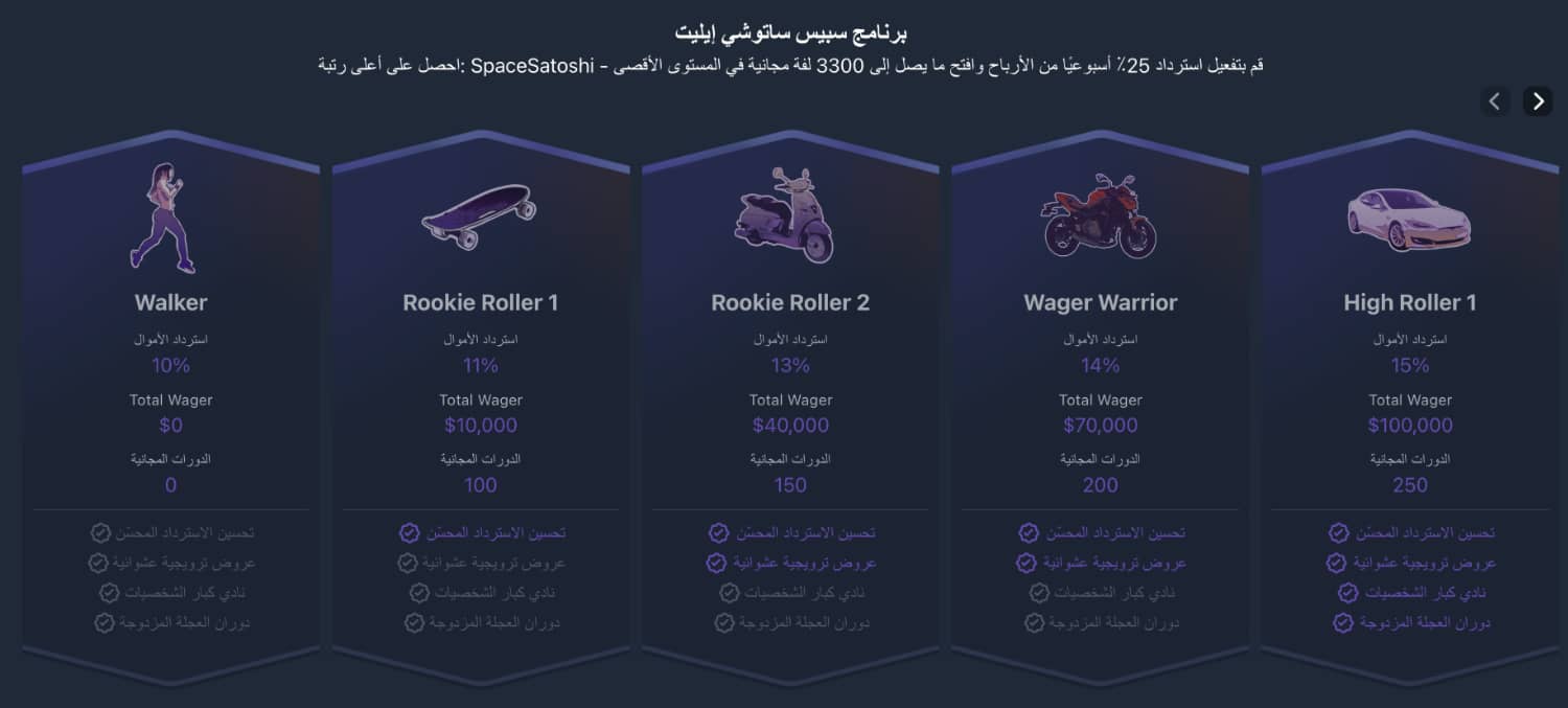 برنامج VIP أو الولاء في كريبتو جيمز